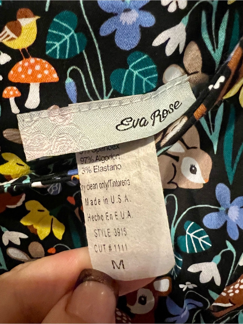 Eva Rose Black Floral Forrest Friends Print Dress